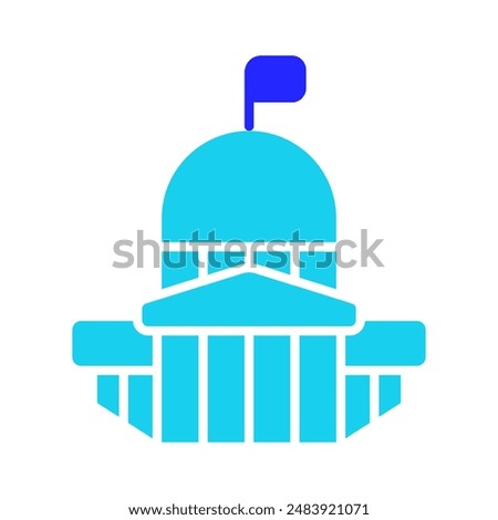 US government building icon. Politics, states, president, parliament, house of representatives, elections, election campaign, voter, landmark.