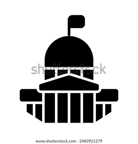 US government building icon. Politics, states, president, parliament, house of representatives, elections, election campaign, voter, landmark.