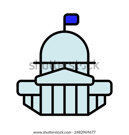 US government building icon. Politics, states, president, parliament, house of representatives, elections, election campaign, voter, landmark.