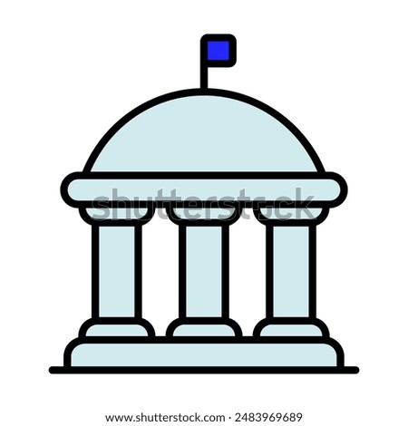 US government building icon. Politics, states, president, parliament, house of representatives, elections, election campaign, voter, landmark.