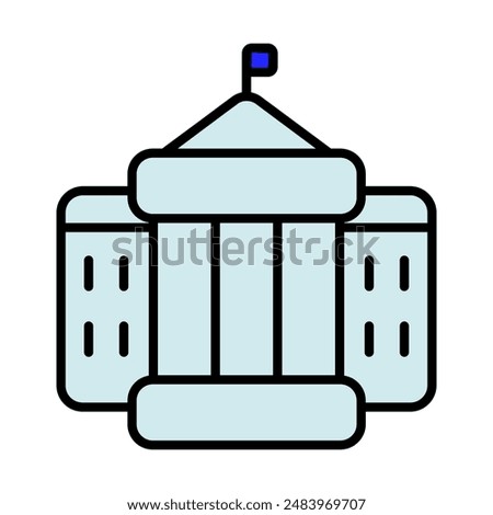 US government building icon. Politics, states, president, parliament, house of representatives, elections, election campaign, voter, landmark.