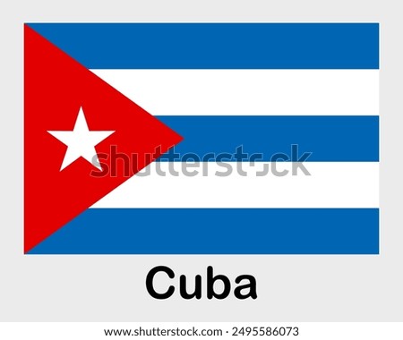 Cuba national flag. Banner, state symbol, flagpole.