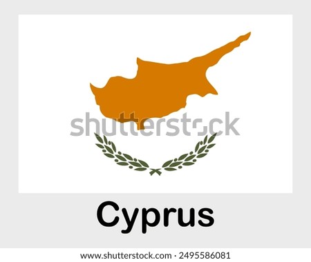 Cyprus national flag. Banner, state symbol, flagpole.