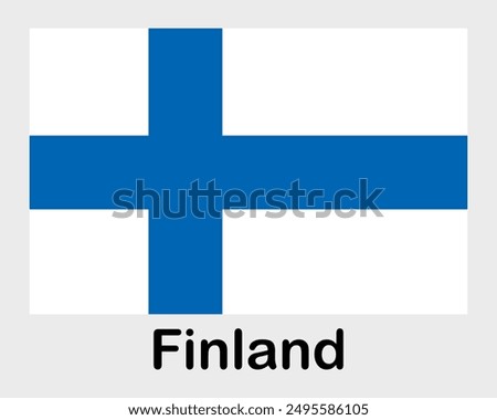 Finland national flag. Banner, state symbol, flagpole.