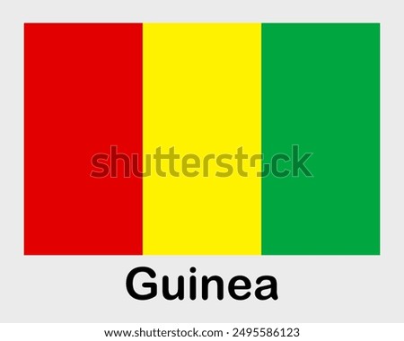 Guinea national flag. Banner, state symbol, flagpole.