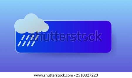 Rainy. Empty tile to place your content, weather forecast app or website. Cloud, lightning, thunderstorm, autumn, downpour, overcast, wind, temperature, precipitation, degrees Celsius, Fahrenheit