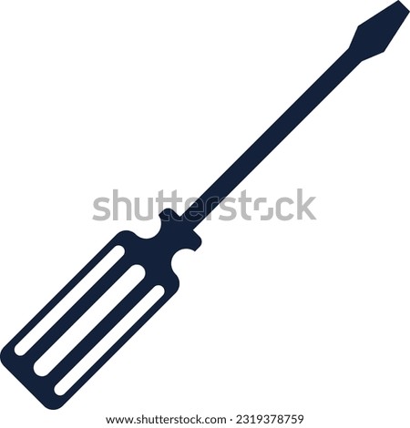 Black silhouette of Screwdriver. Detail and Simple Screwdriver icon