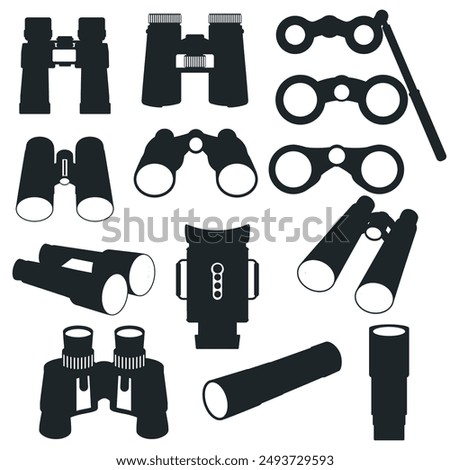 binoculars silhouette. binoculars flat icon 