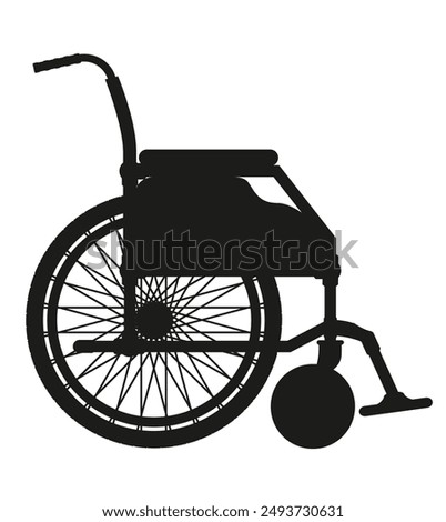 wheelchair silhouette. wheelchair flat icon.