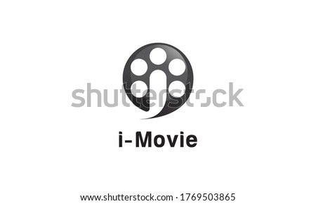 The film projector icon is joined with the initials letter i in the middle.