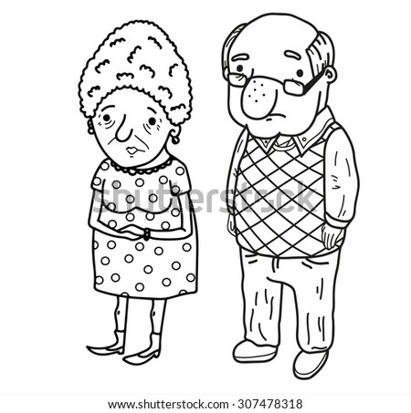 Grandparents Sketch Stock Photo 307478318 : Shutterstock