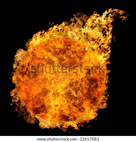 Fiery Ball On Black Background Stock Photo 32657083 : Shutterstock