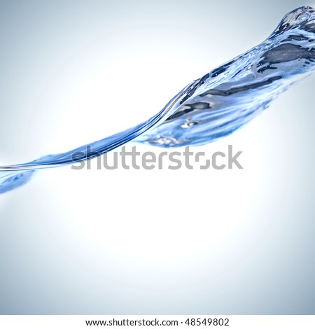 studio shot of water splashing on blue gradient background