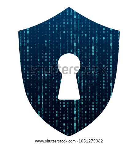 Banner cyber security data on the Internet. Vector illustration in a modern style