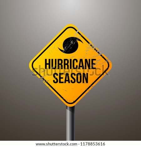 road scratched sign of Hurricane Florence, 3D-rendering. vector illustration