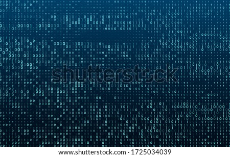 A stream of binary matrix code on the screen. numbers of the computer matrix. The concept of coding, hacker or mining of crypto-currency bitcoin. Vector illustration Stock foto © 