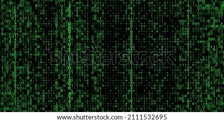 A stream of binary matrix code on the screen. numbers of the computer matrix. The concept of coding, hacker or mining of crypto-currency bitcoin. Vector illustration Stock foto © 