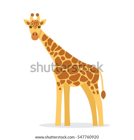 Giraffe in a cartoon style, is insulated on white background. easy to use.