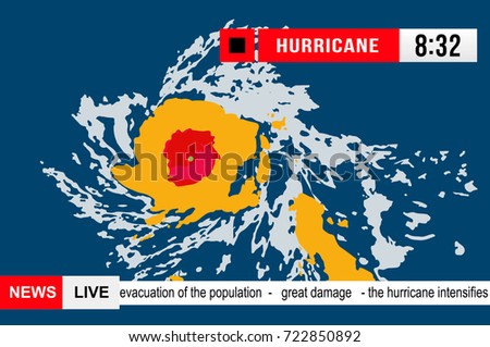 Breaking News - Hurricane tornado. Vector illustration.