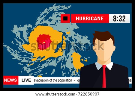 Breaking News - Hurricane tornado. Vector illustration.