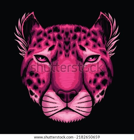 Cheetah head pink illustration can be used and printed for various uses