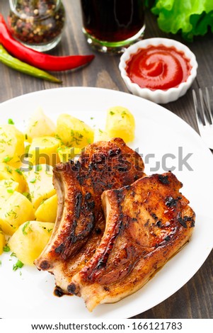 Fried pork loin with potato