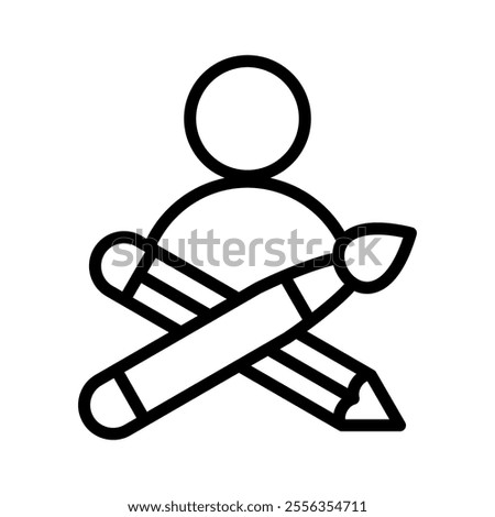 Designer icon line vector illustration on white background.