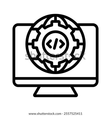 ide icon line vector illustration on white background.