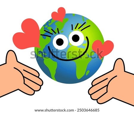 World kindness day. Random acts of kindness day emblem. Caring, responsibility, altruism of people. PLANET EARTH. Vector illustration. Global earth. Ecology theme. 