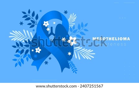 Lung Leavin’ Day (mesothelioma awareness). Lungs, ribbon and flowers vector illustration