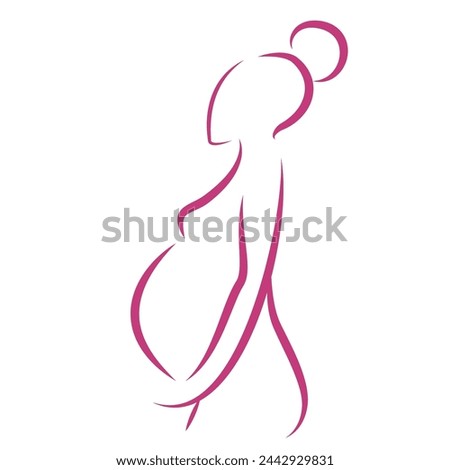 Beautiful pregnant woman banner with copy space, concept of pregnancy, family, parenthood. Vector flat illustration. Motherhood, maternity, babies and pregnant woman