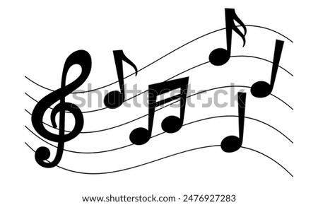 Music notes. Musical Notes design, Songs, Melodies flat vector icon