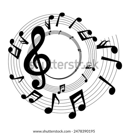 Music notes. Musical Notes design, Songs, Melodies flat vector icon