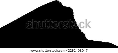 Snowdonia Nantlle Ridge vector silhouette