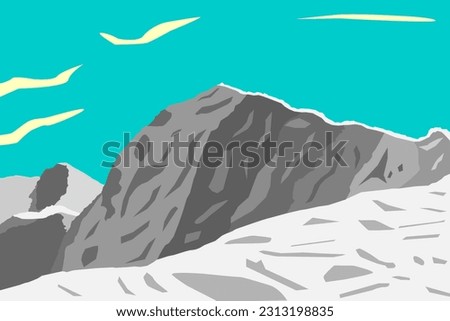 Snowdon summit poster art vector