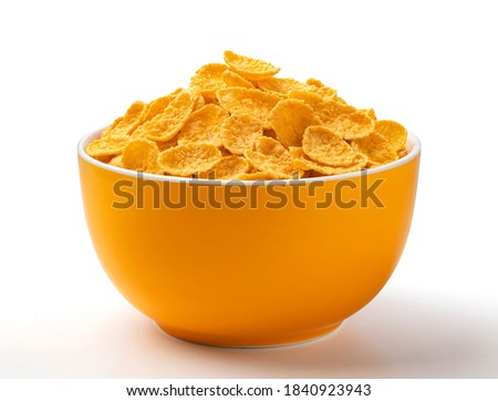 Similar – Foto Bild Frische Cornflakes, serviert mit Erdbeeren und Blaubeeren auf einem blauen Holztisch