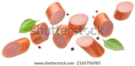 Similar – Image, Stock Photo White sausage boiled in a ceramic pot. Bavarian veal sausage. German traditional food