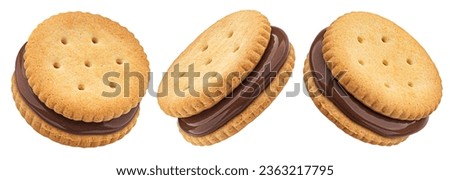 Similar – Image, Stock Photo Cookies with chocolate and nut icing