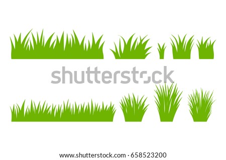 Vector green grass: natural, organic, bio, eco label and shape on white background. ストックフォト © 