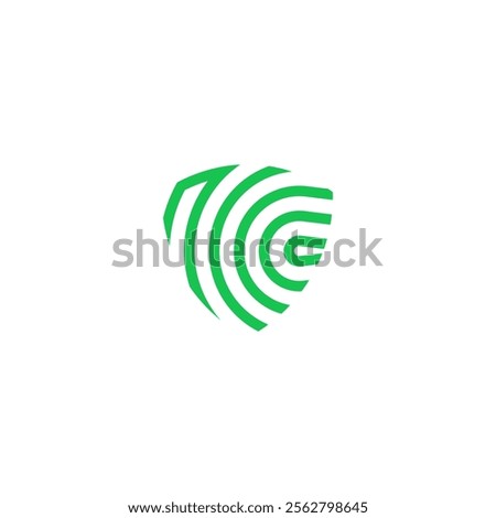 modern security logo with fingerprint