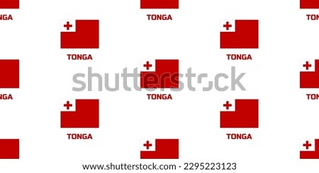 Seamless pattern  of the Tonga state  flag.  With the caption of the country name 