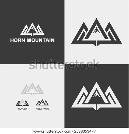 Outdoor mountain and Deer logo design