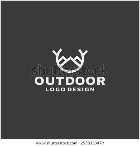 Outdoor mountain and Deer logo design