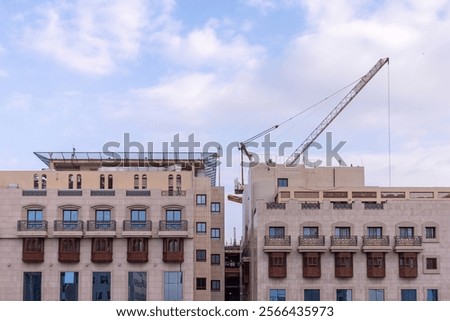 Similar – Image, Stock Photo Crane behind scaffolding