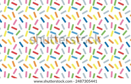 Donut, sweet confetti background. Sweet cake, donut confetti texture, seamless pattern. Colorful candy topping seamless background wallpaper. 