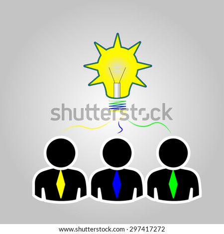 three people with a bulb