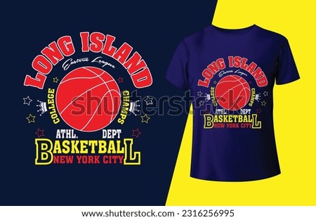 A blue shirt that says long island basketball on it