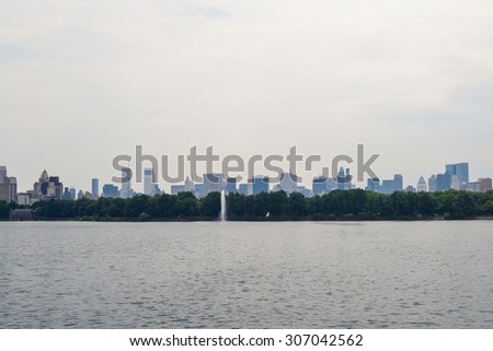 NEW YORK - CIRCA 2011: New York City skyline view from the Central Park, New York City, USA