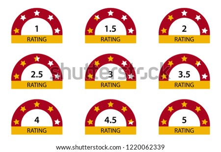 Rating stars 1 to 5