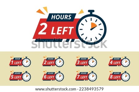 Countdown timer offers time hours left 1,2,3,4,5,6,7 and 8